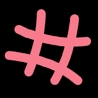 GIF of a hashtag flashing neon colors on a black background