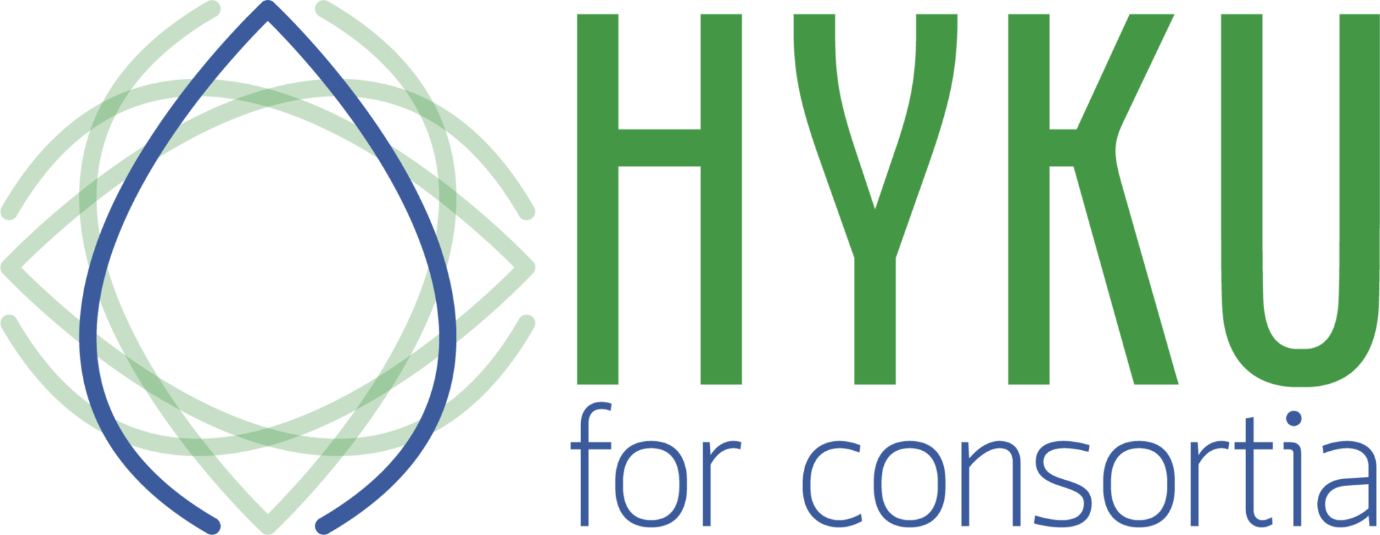 Green and blue Hyku for Consortia logo
