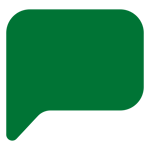 Green icon of a chat bubble