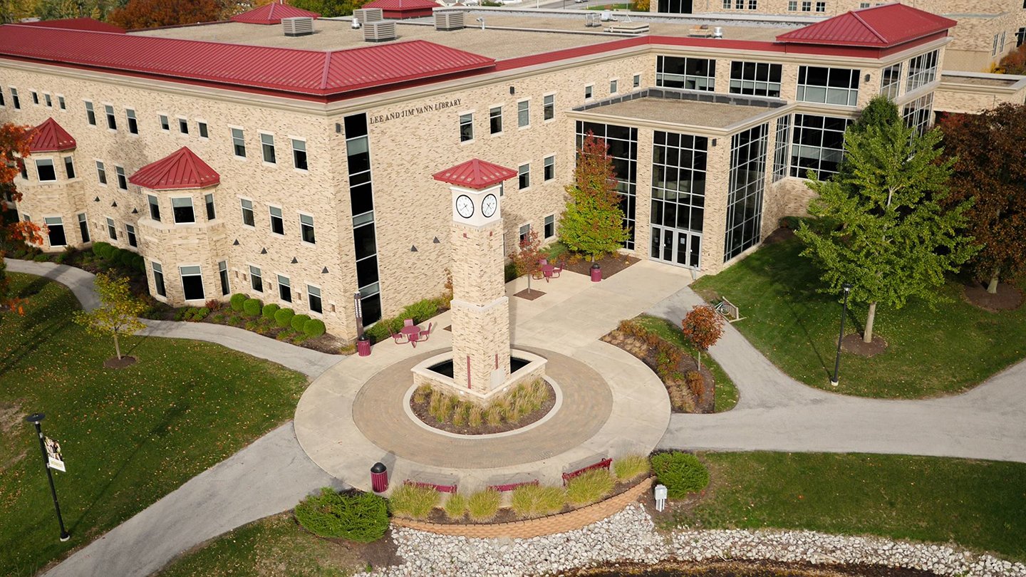 Aerial shot of University of Saint Francis Library